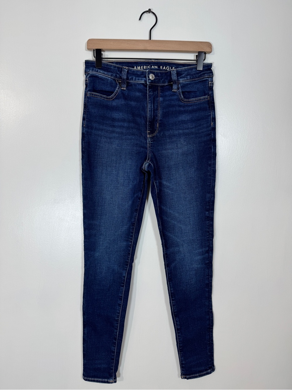 WJ465 {American Eagle} "Super High-Rise Jegging" Slim Skinny Stretch Denim Jeans